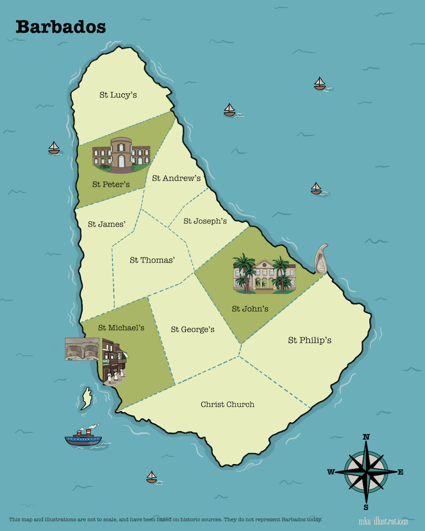 Illustrated Map of Barbados